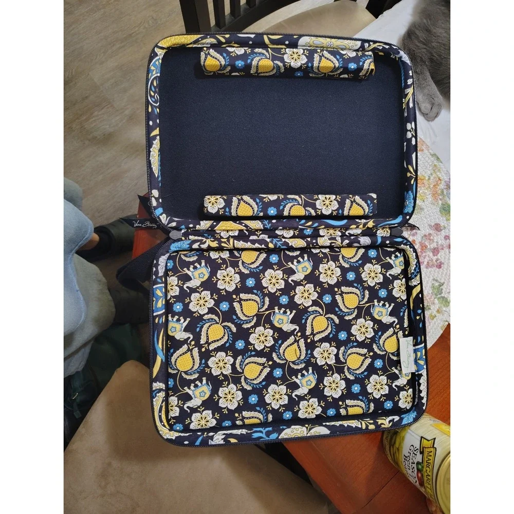 Vera Bradley Night and Day Indigo Quilted Crossbody Laptop Tablet Tech Case Bag